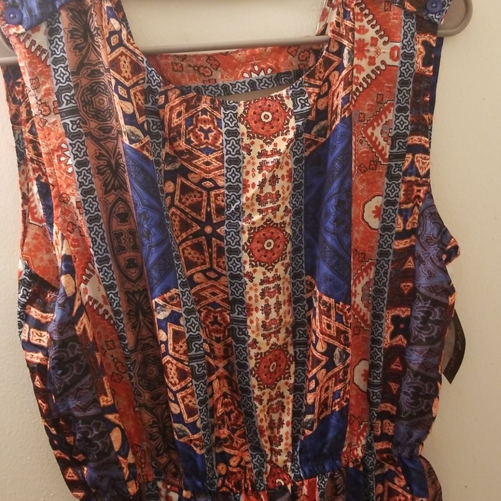 Printed Caged Back Jumpsuit